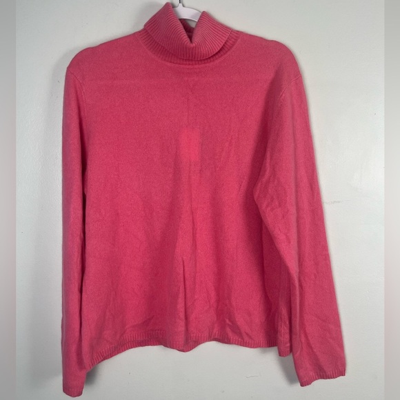 New Parisian Signature Pink Turtleneck 100% cashmere size xl - Picture 1 of 5